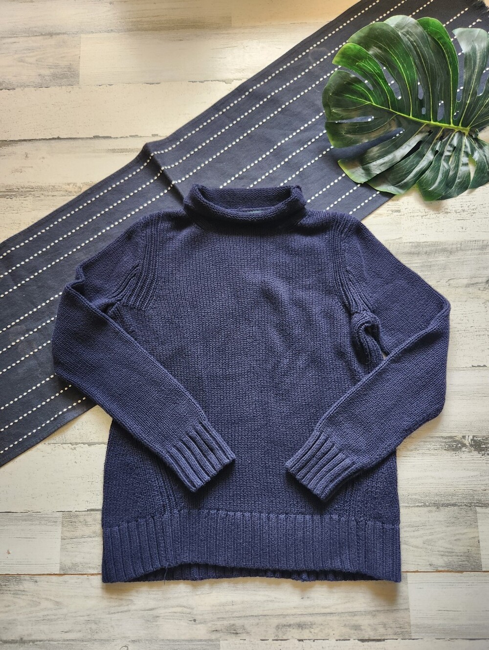 J.Crew Always Womens 1988 Rollneck Sweater Cotton Navy Blue Size Small